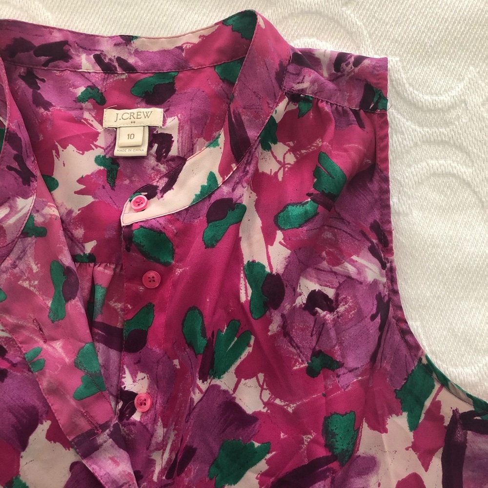 J. CREW Floral Sleeveless Blouse